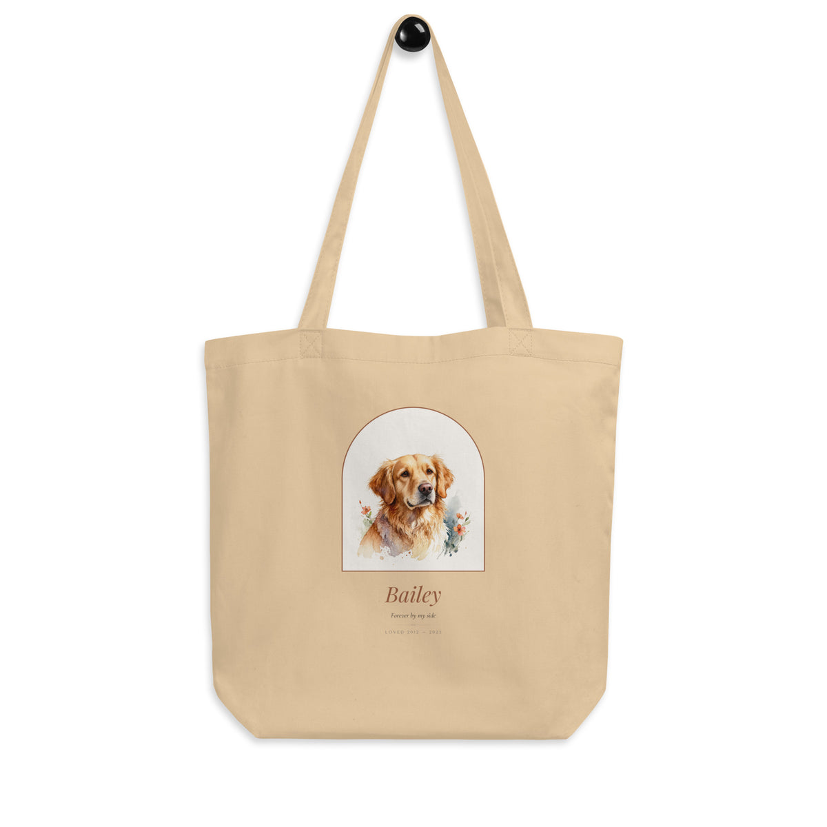Watercolor Pet Memorial Portrait – front view – Tote Bag