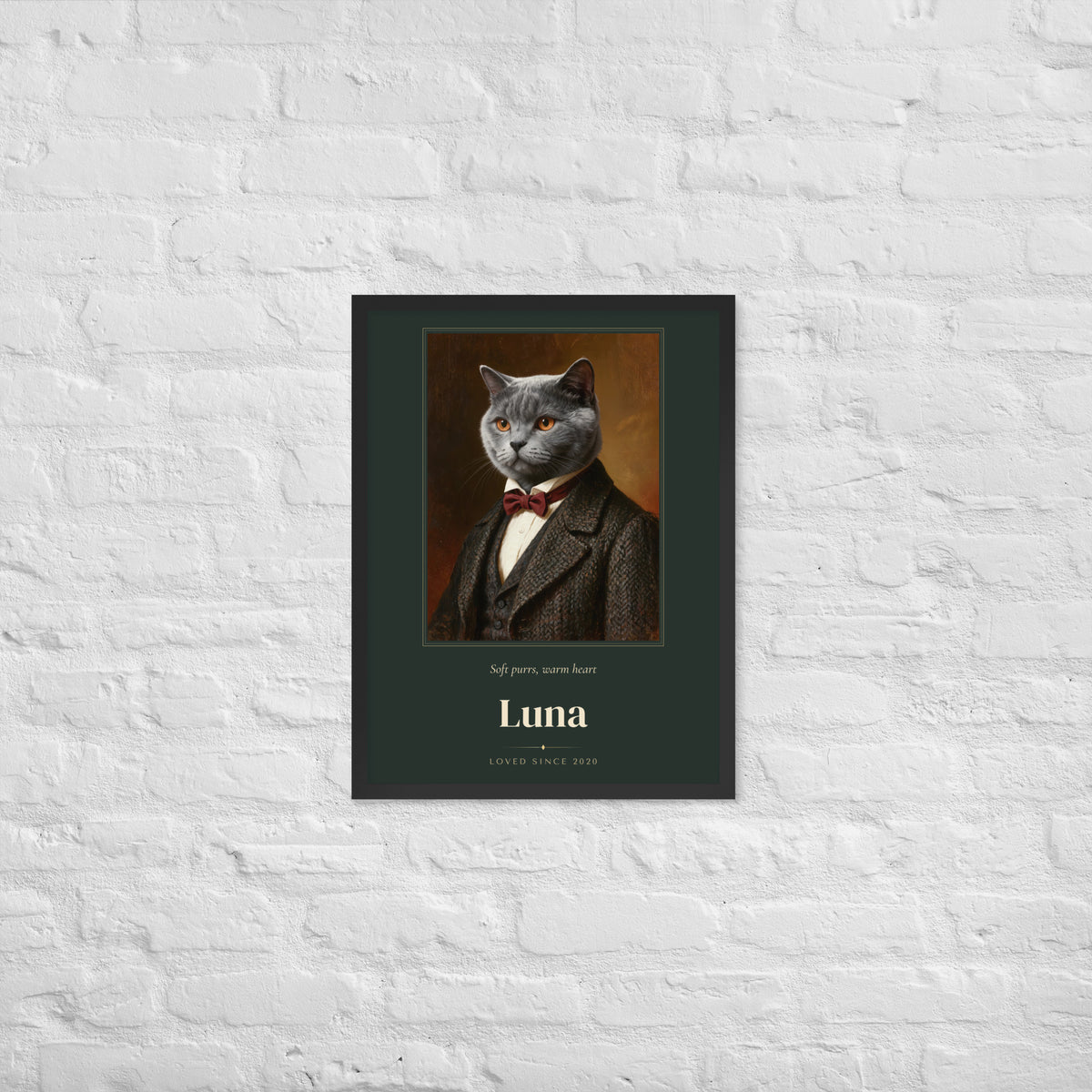 Gentleman Cat Portrait Gift for Mom – lifestyle photo – Framed Print