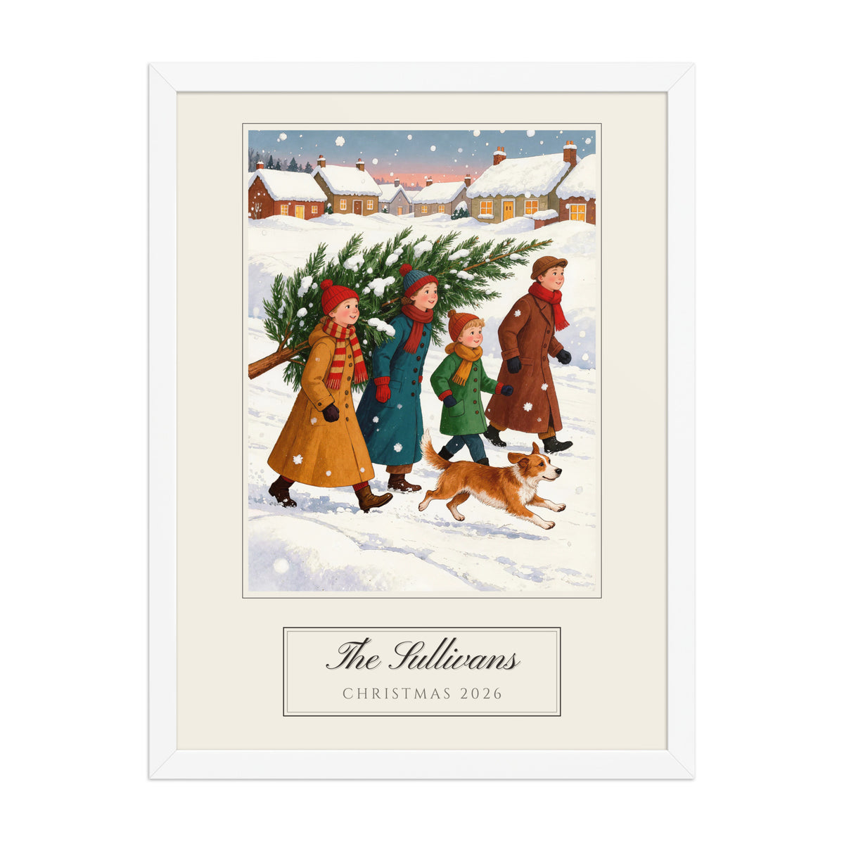 christmas family portrait – front view – Enhanced Matte Paper Framed Poster