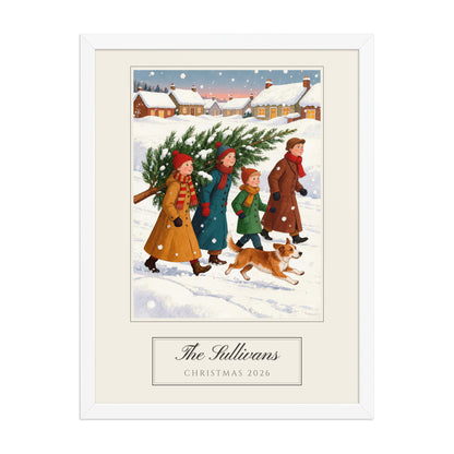 christmas family portrait – front view – Enhanced Matte Paper Framed Poster