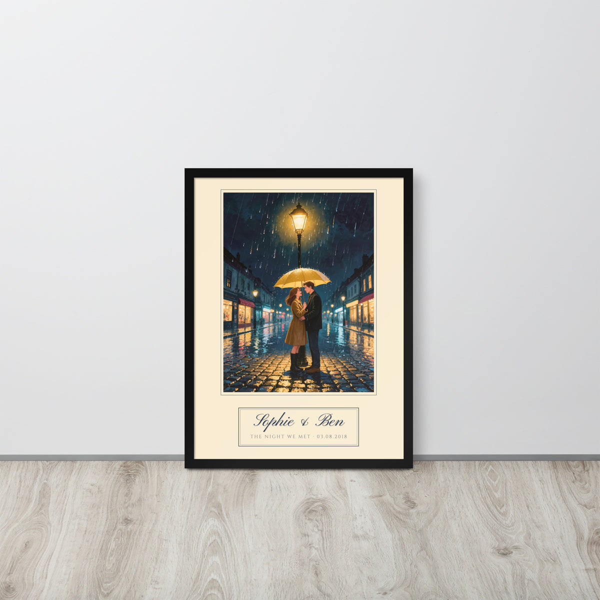custom couple portrait – lifestyle photo – Enhanced Matte Paper Framed Poster