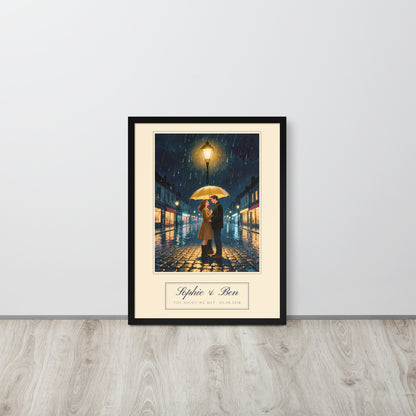 custom couple portrait – lifestyle photo – Enhanced Matte Paper Framed Poster