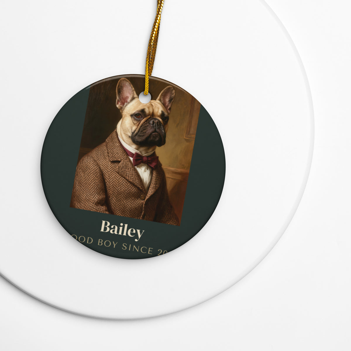 Gentleman Dog Portrait – lifestyle photo – Ceramic Ornament