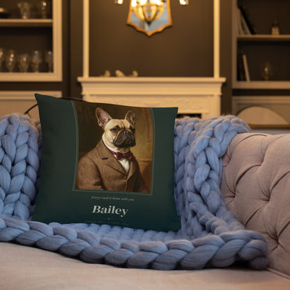 Gentleman Dog Portrait – lifestyle photo, front lifestyle 3 – Throw Pillow
