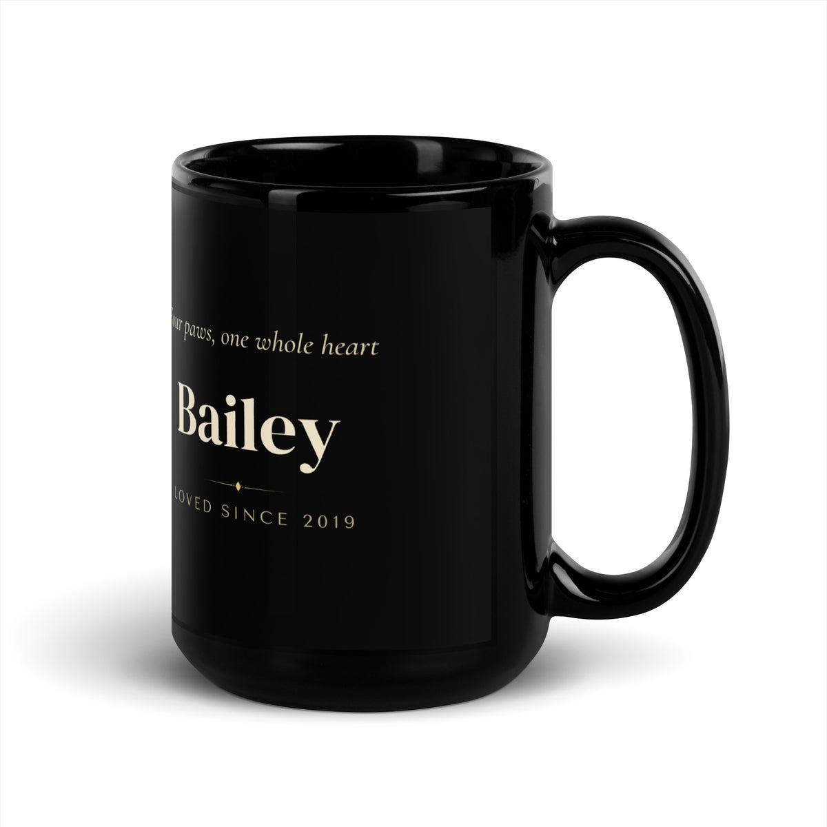 Gentleman Dog Portrait Gift for Mom – front view, handle on right – Coffee Mug