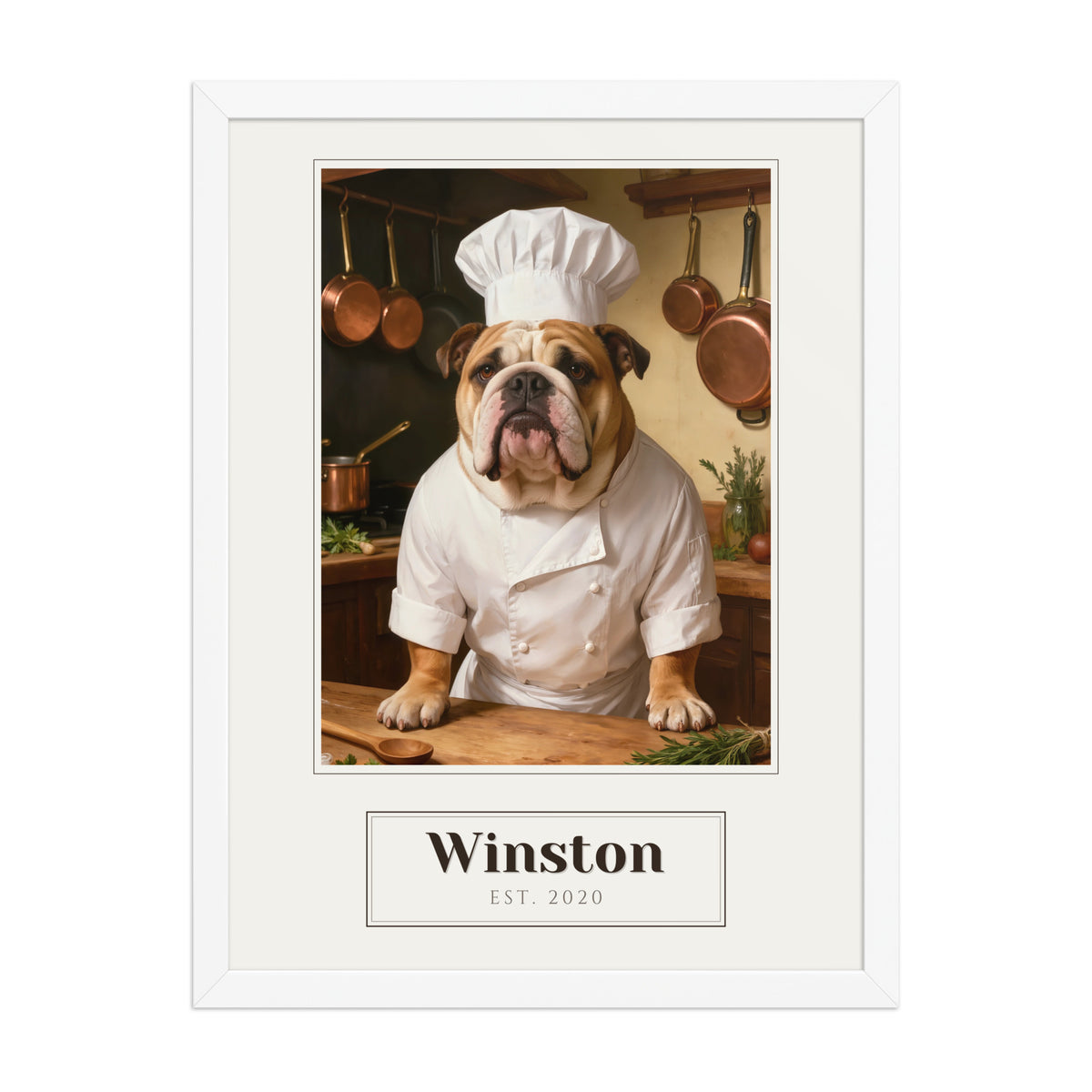 custom dog portrait – front view – Enhanced Matte Paper Framed Poster