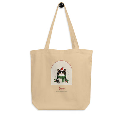 Christmas Cat Portrait – front view – Tote Bag