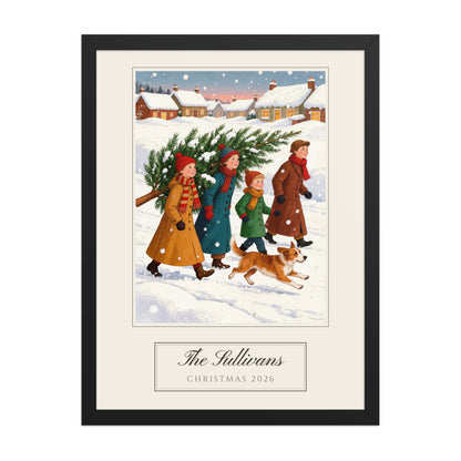 christmas family portrait – product photo – Enhanced Matte Paper Framed Poster