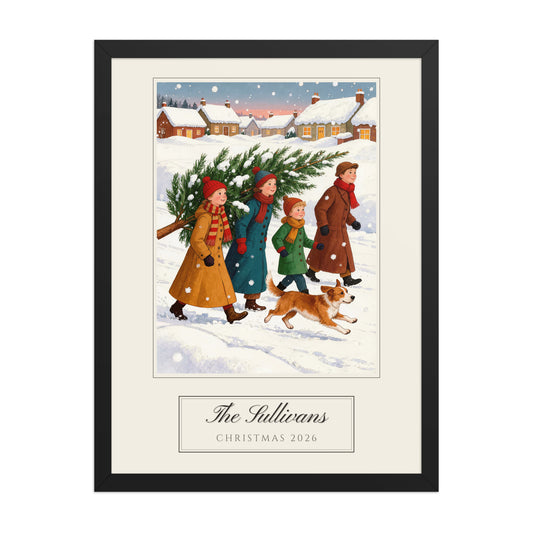 christmas family portrait – product photo – Enhanced Matte Paper Framed Poster