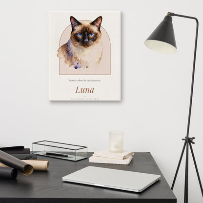 Watercolor Cat Portrait – lifestyle photo – Canvas Print
