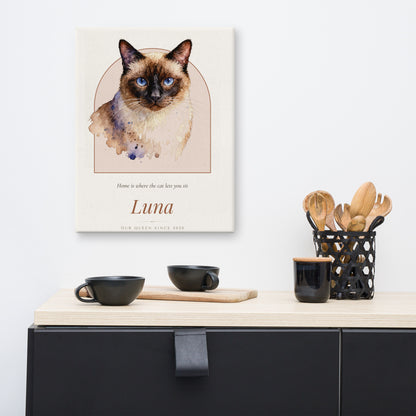 Watercolor Cat Portrait – lifestyle photo – Canvas Print