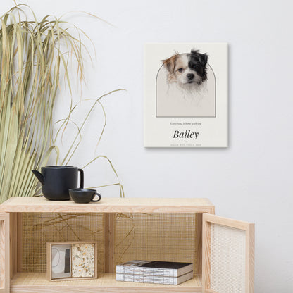 Pencil Sketch Dog Portrait – lifestyle photo – Canvas Print