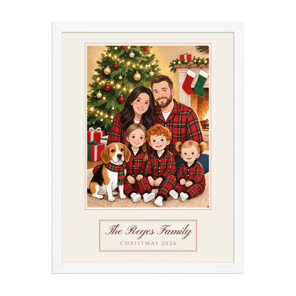 christmas family portrait – front view – Enhanced Matte Paper Framed Poster