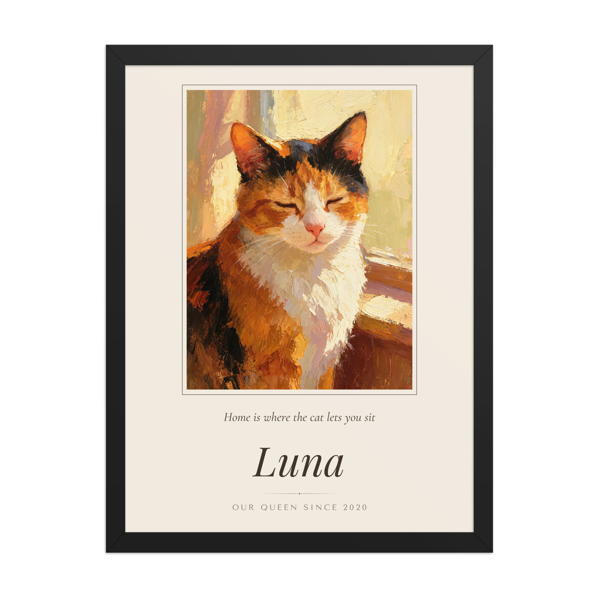 Oil Painting Cat Portrait – product photo – Framed Print