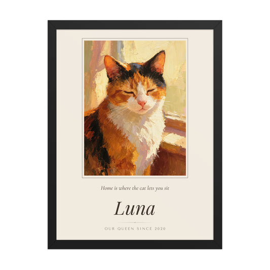 Oil Painting Cat Portrait – product photo – Framed Print