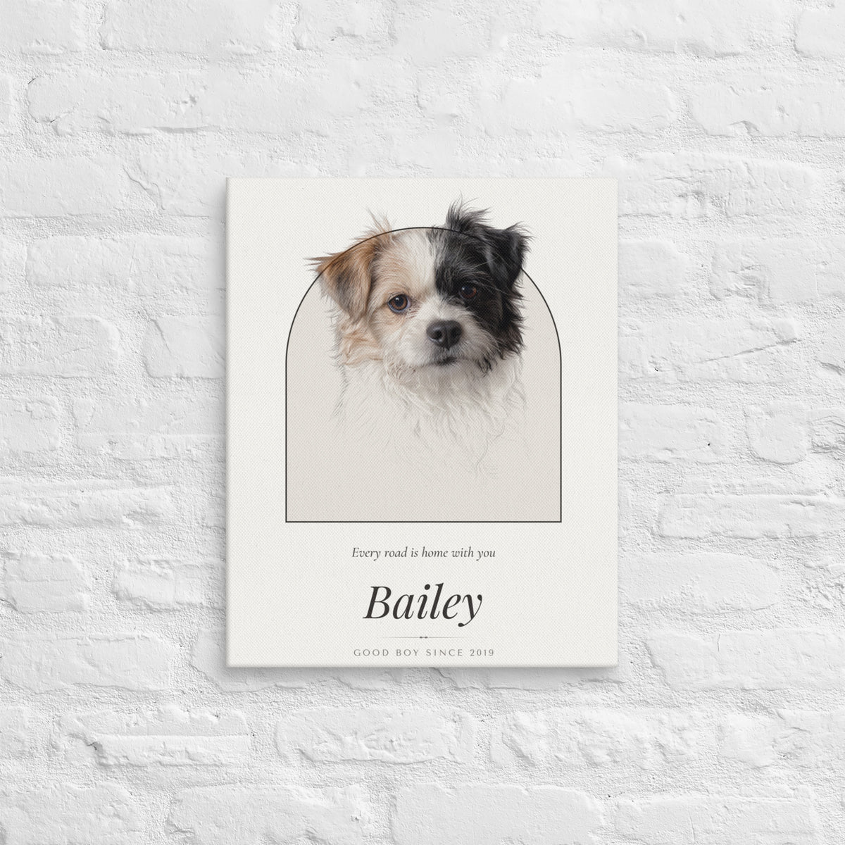 Pencil Sketch Dog Portrait – lifestyle photo – Canvas Print