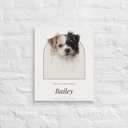 Pencil Sketch Dog Portrait – lifestyle photo – Canvas Print