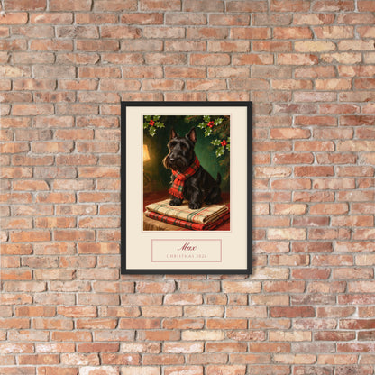 christmas pet portrait – lifestyle photo, lifestyle 4 – Enhanced Matte Paper Framed Poster