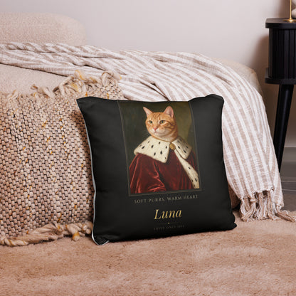 Royal Cat Portrait Gift for Mom – lifestyle photo – Throw Pillow