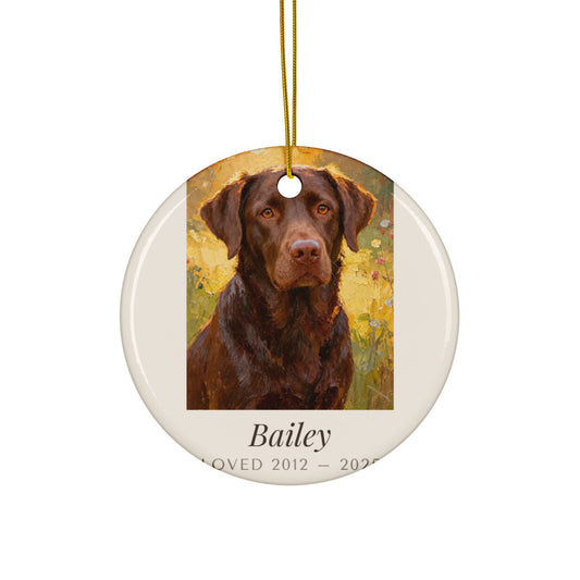 Oil Painting Pet Memorial Portrait – product photo – Ceramic Ornament