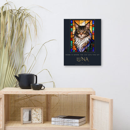 Stained Glass Cat Portrait – lifestyle photo – Canvas Print