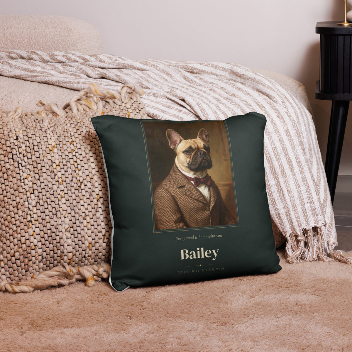 Gentleman Dog Portrait – lifestyle photo – Throw Pillow