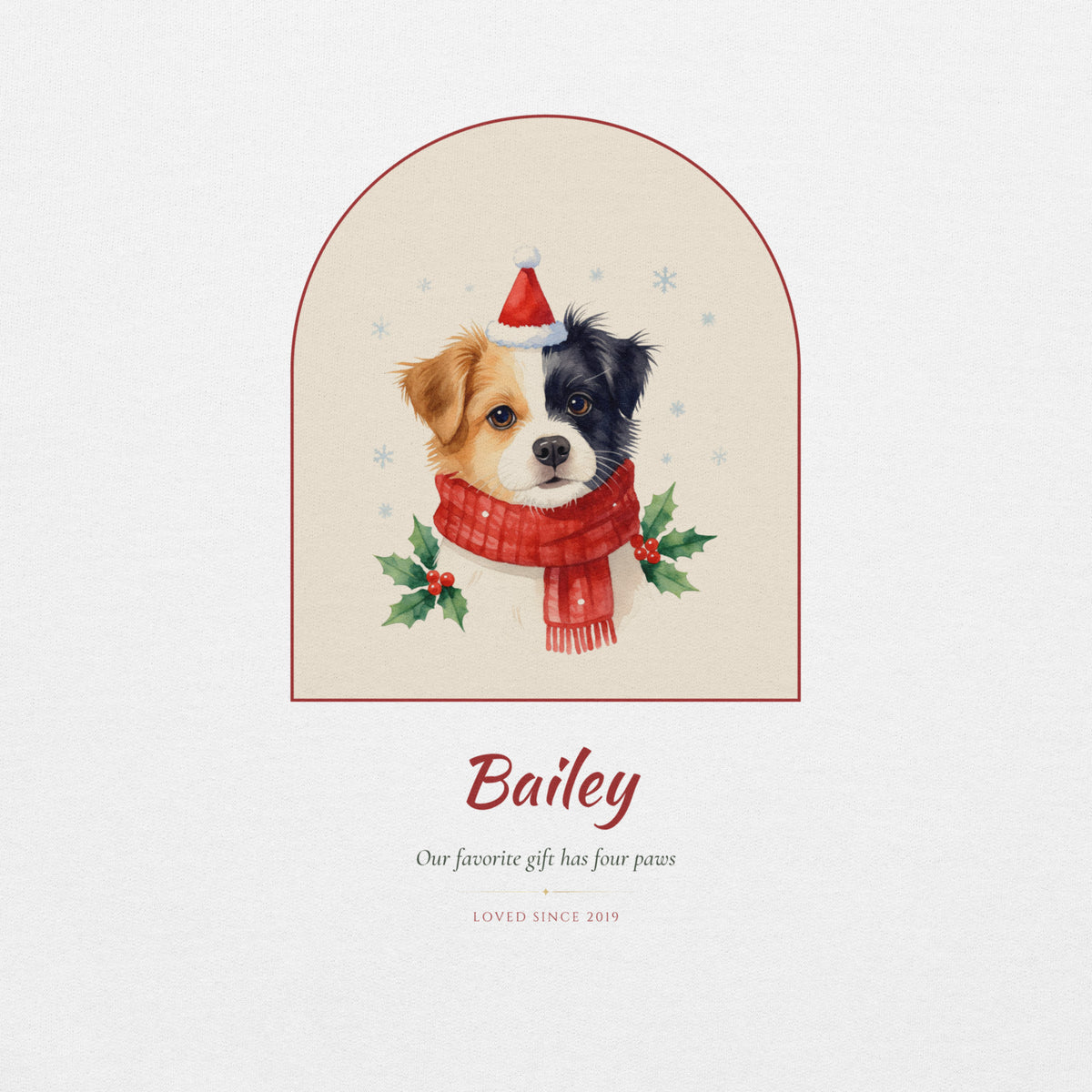Christmas Dog Portrait Gift for Mom – lifestyle photo – Crewneck Sweatshirt