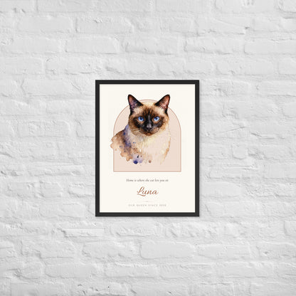 Watercolor Cat Portrait – lifestyle photo – Framed Print