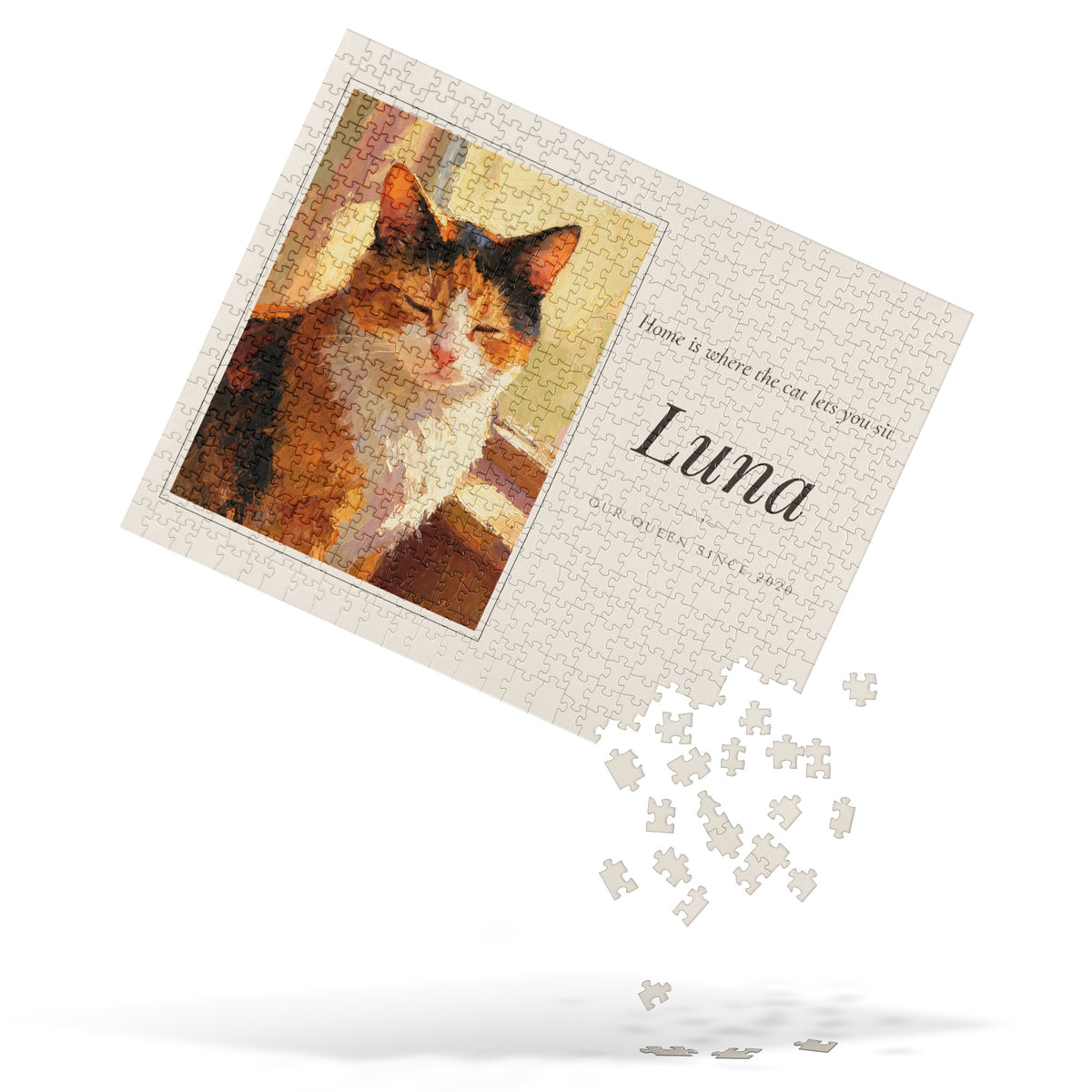 Oil Painting Cat Portrait – lifestyle photo – Jigsaw Puzzle