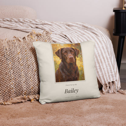 Oil Painting Pet Memorial Portrait – lifestyle photo – Throw Pillow