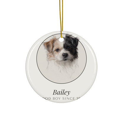 Pencil Sketch Dog Portrait – product photo – Ceramic Ornament