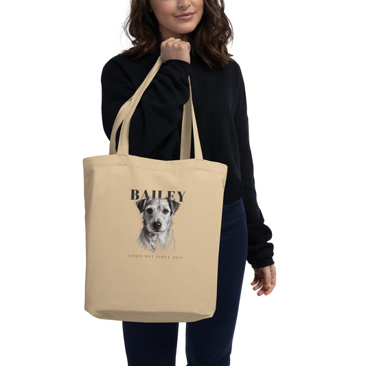 Pencil Sketch Dog Portrait – lifestyle photo – Tote Bag