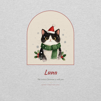 Christmas Cat Portrait – lifestyle photo – Crewneck Sweatshirt