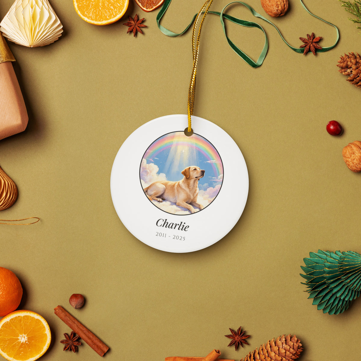 pet memorial gift – lifestyle photo – Ceramic Ornament