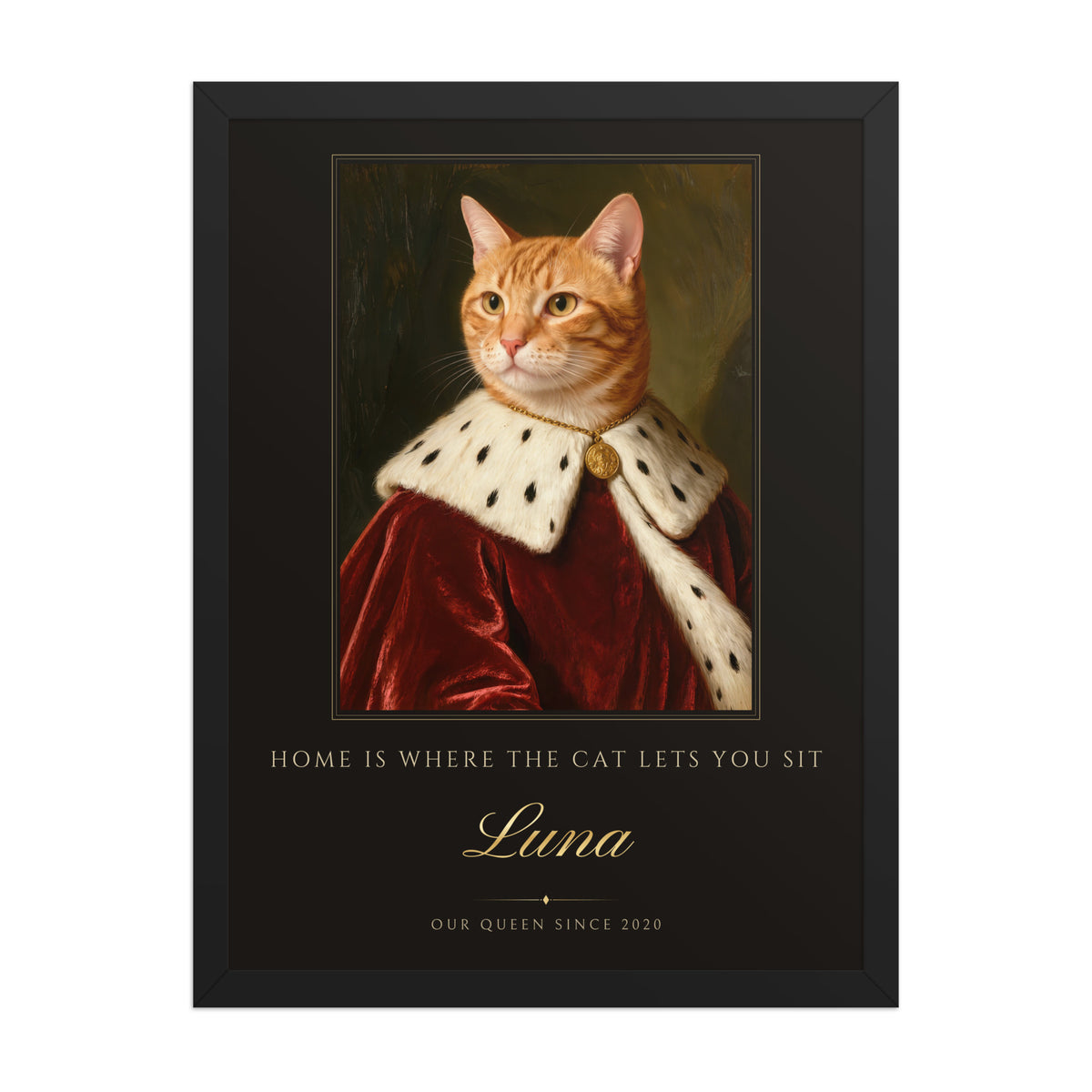 Royal Cat Portrait – product photo – Framed Print