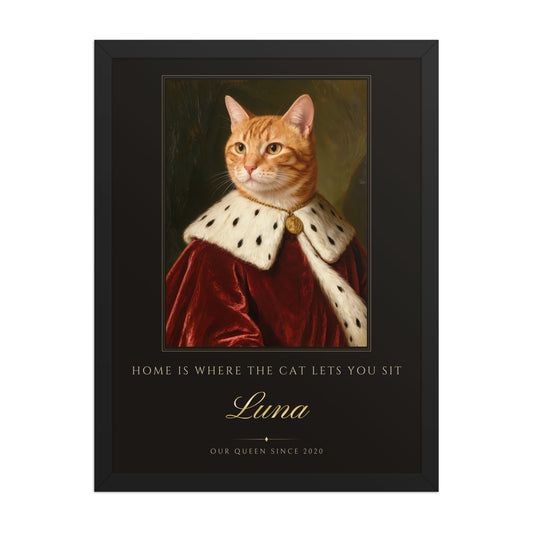 Royal Cat Portrait – product photo – Framed Print