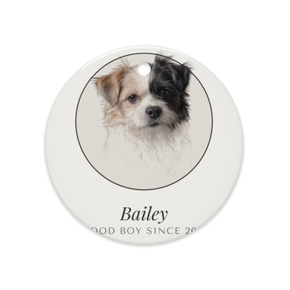 Pencil Sketch Dog Portrait – lifestyle photo – Ceramic Ornament