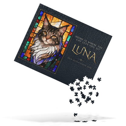 Stained Glass Cat Portrait – lifestyle photo – Jigsaw Puzzle