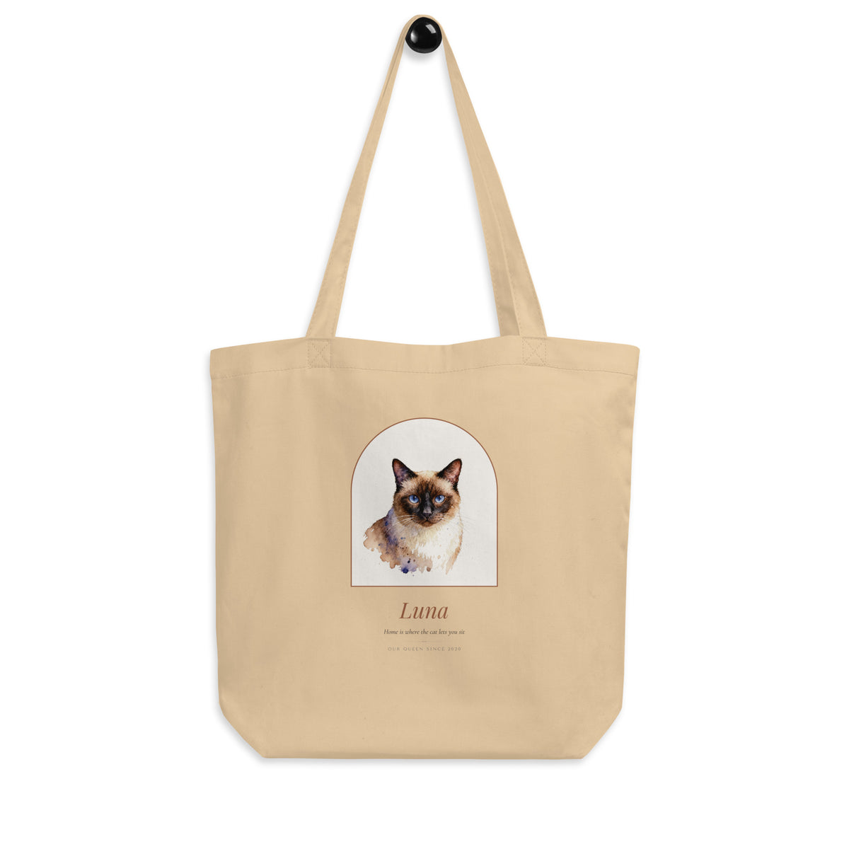 Watercolor Cat Portrait – front view – Tote Bag