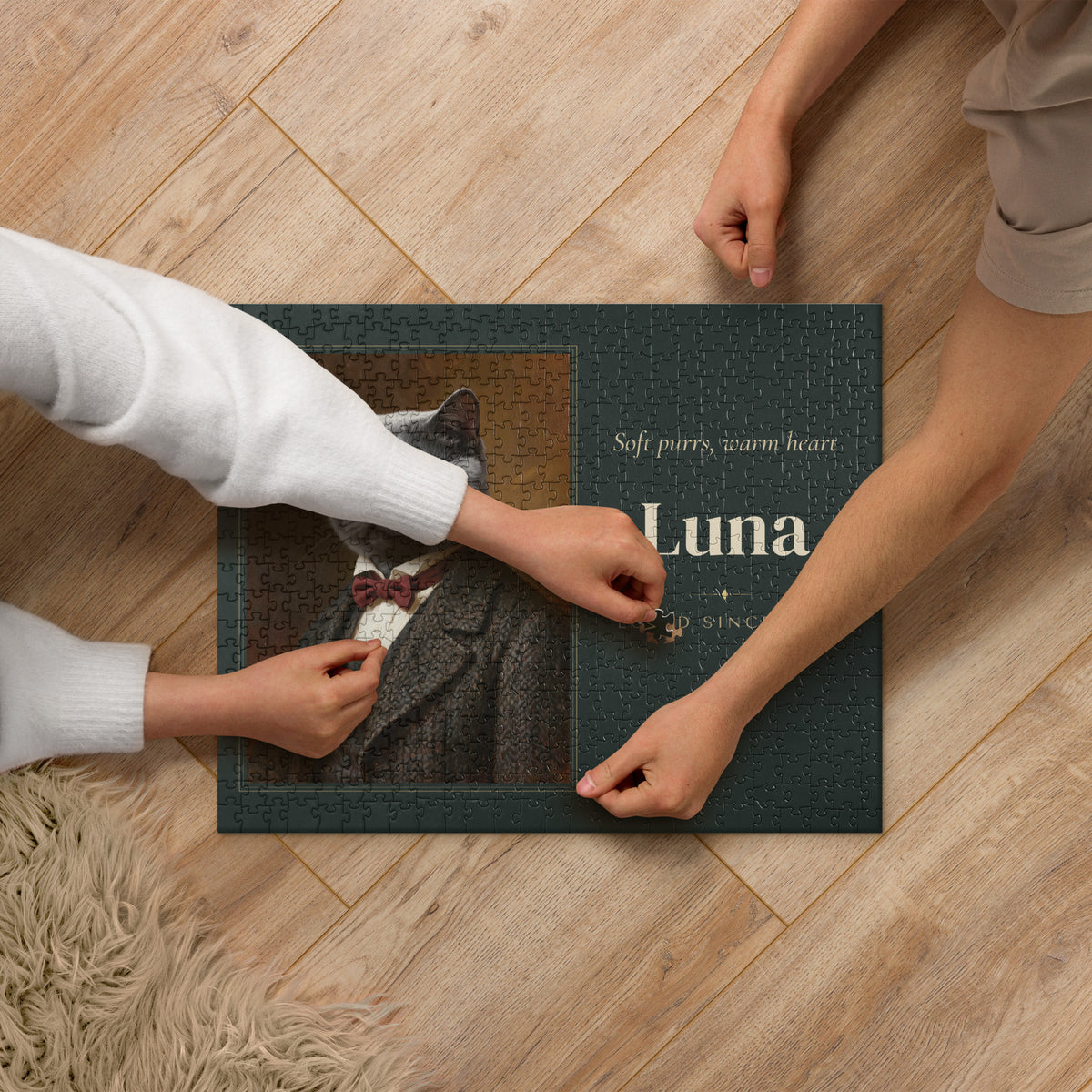 Gentleman Cat Portrait Gift for Mom – lifestyle photo – Jigsaw Puzzle
