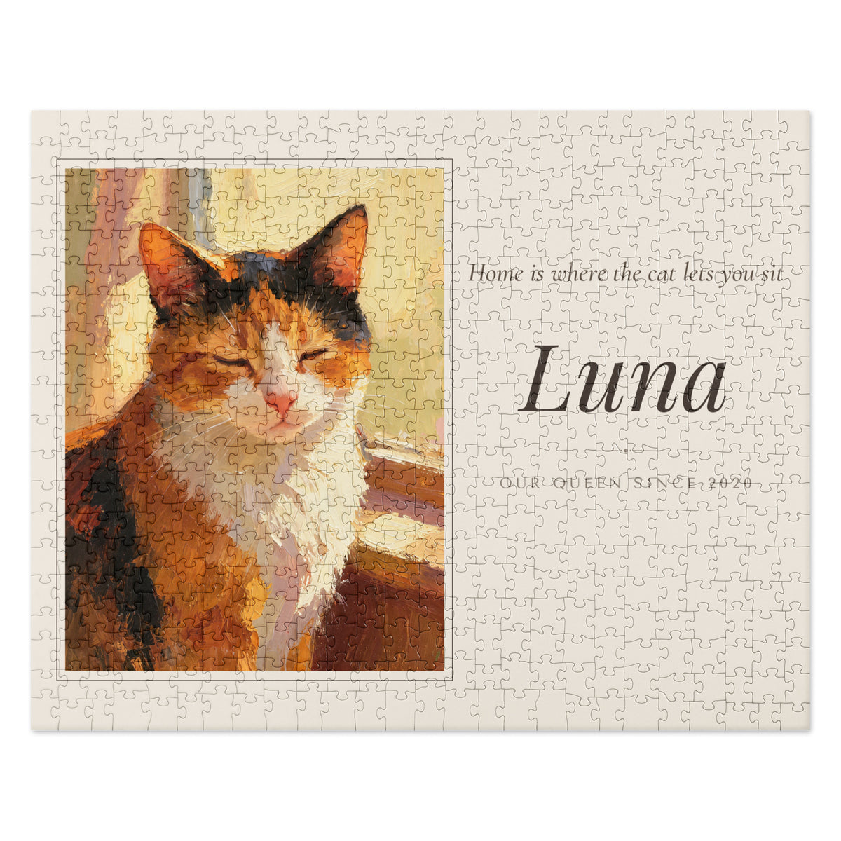Oil Painting Cat Portrait – front view – Jigsaw Puzzle