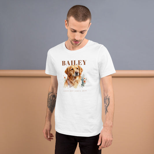 Watercolor Dog Portrait – lifestyle photo – T-Shirt