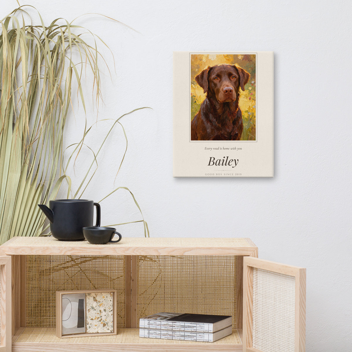Oil Painting Dog Portrait – lifestyle photo – Canvas Print