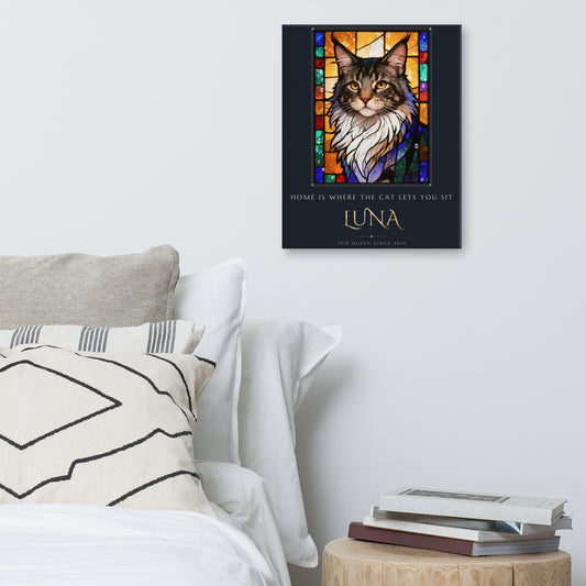 Stained Glass Cat Portrait – product photo – Canvas Print