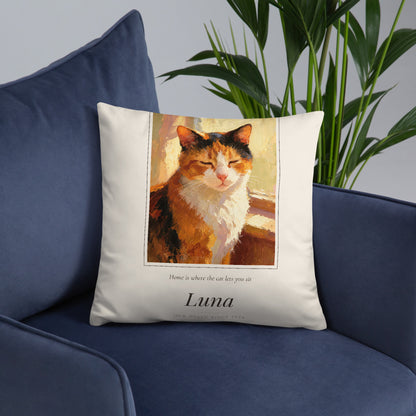 Oil Painting Cat Portrait – lifestyle photo, front lifestyle 6 – Throw Pillow
