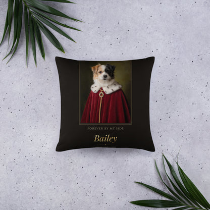 Royal Pet Memorial Portrait – front view – Throw Pillow