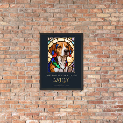 Stained Glass Dog Portrait – lifestyle photo, lifestyle 4 – Framed Print