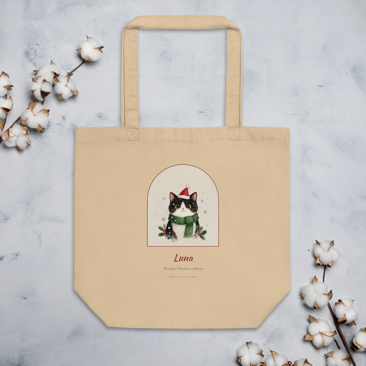 Christmas Cat Portrait – lifestyle photo – Tote Bag