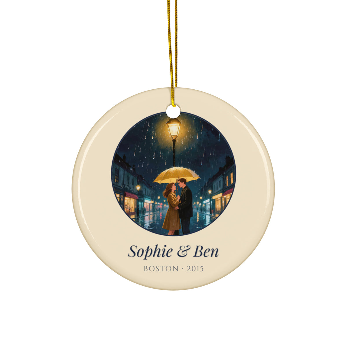 custom couple portrait – product photo – Ceramic Ornament