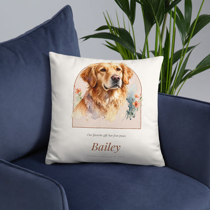 Watercolor Pet Christmas Gift – lifestyle photo, front lifestyle 6 – Throw Pillow